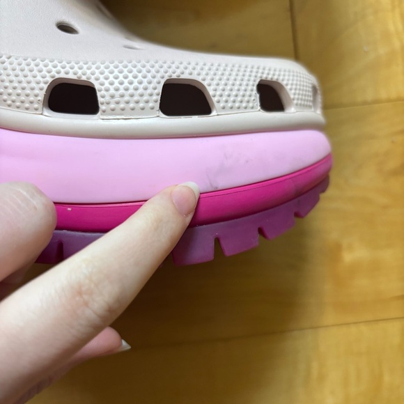 Crocs Mega Crush Clog Womens Size 9 Pink Purple Platform Ankle Sling Flexible - Picture 8 of 9